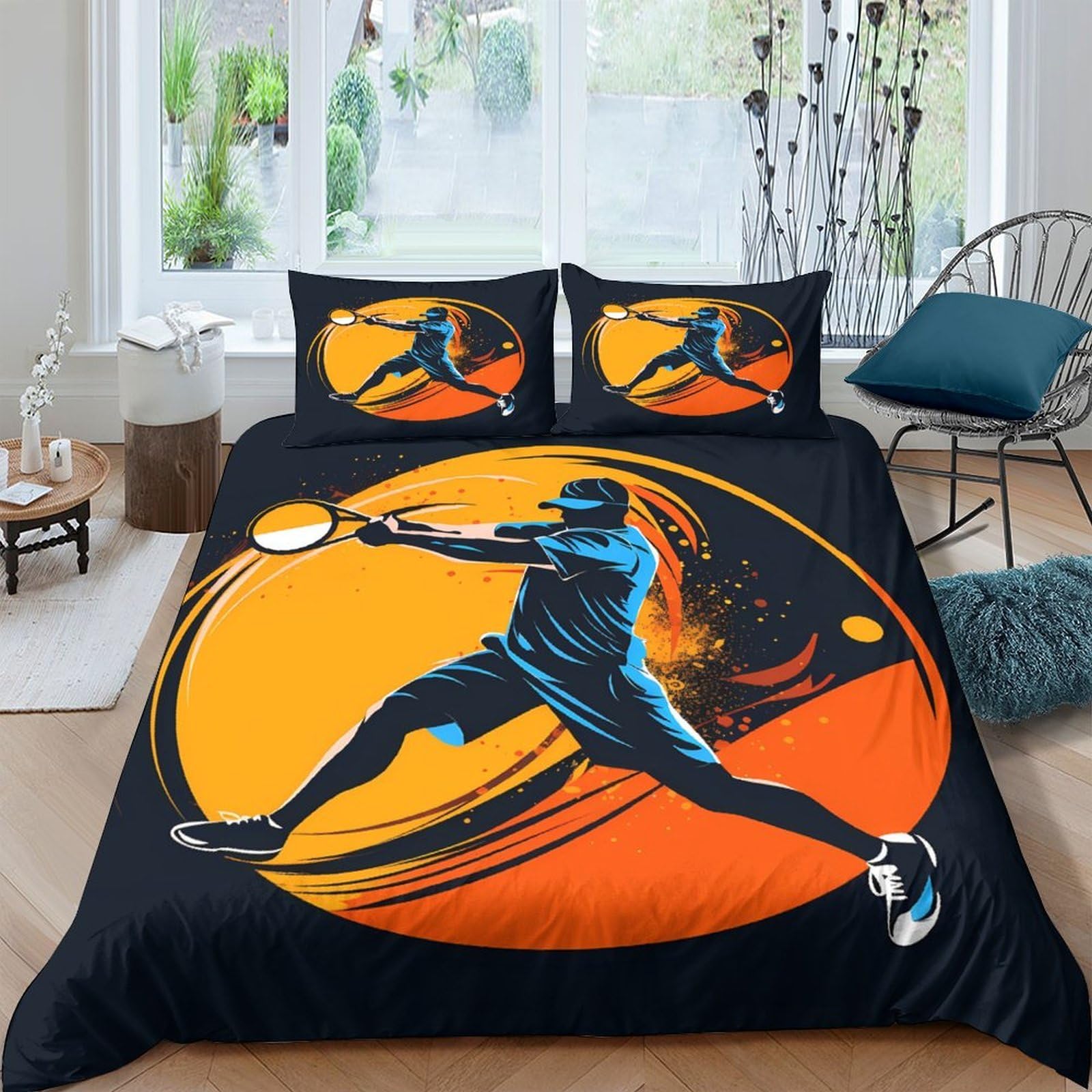 Ctjqhvkz Style-9 3D Printed Baseball Player Fitted Sheet Microfiber Black Orange Bed Cover For Bedroom Guest Room Dorm Decoration Single（135X200cm）