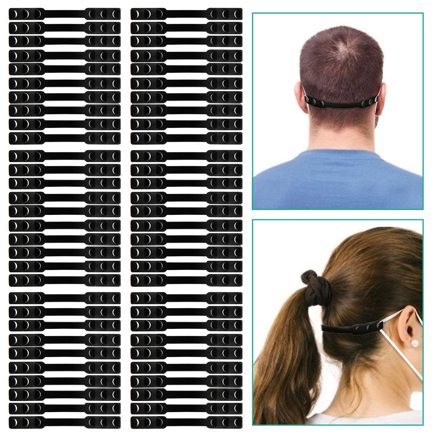 NestEcho 45/55/60/65/70 Pcs Adjustable Ear Strap Saver Extender Holder Clip