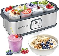 Ultimate Probiotic Yogurt Maker: Adjustable Temp 68-131°F, 48Hr Timer, Glass Jars, Lifetime Warranty for Gut Health