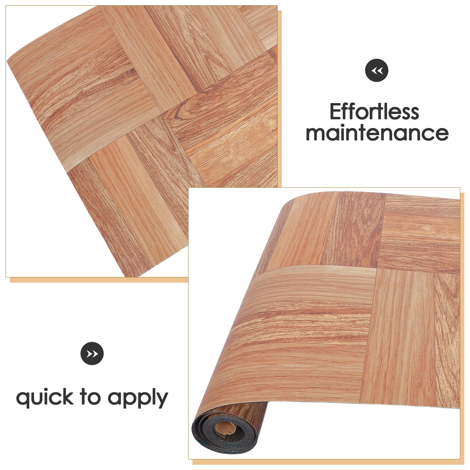 Baluue Adesivi Pavimento in Pvc Effetto Legno Marrone Autoadesivi Waterproof per Cucina Soggiorno Moderni Resistenti All'usura