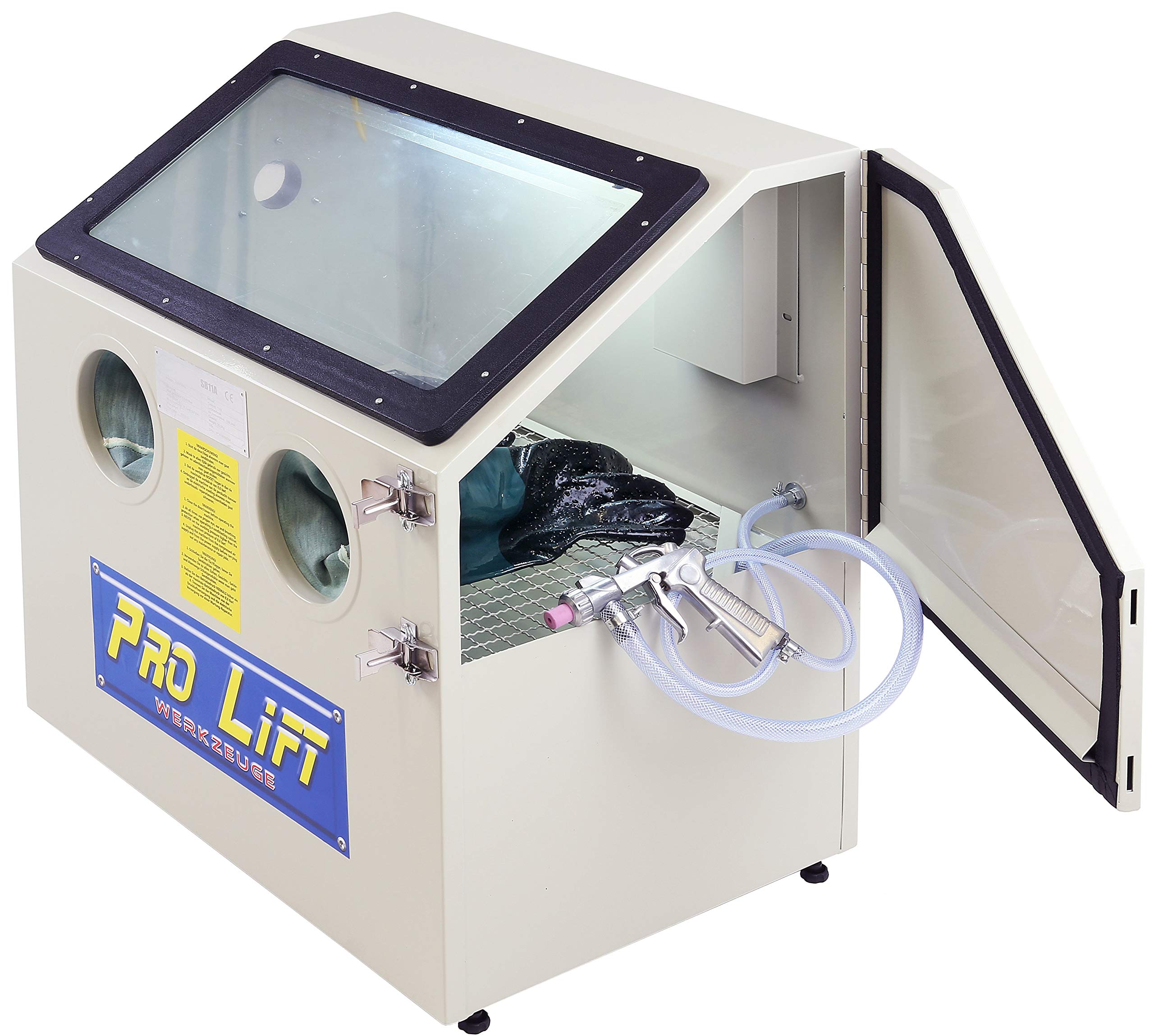 Pro de Lift Herramientas de chorro de arena dispositivo 110 L cabina de chorro de arena arena Foco 110L con accesorios