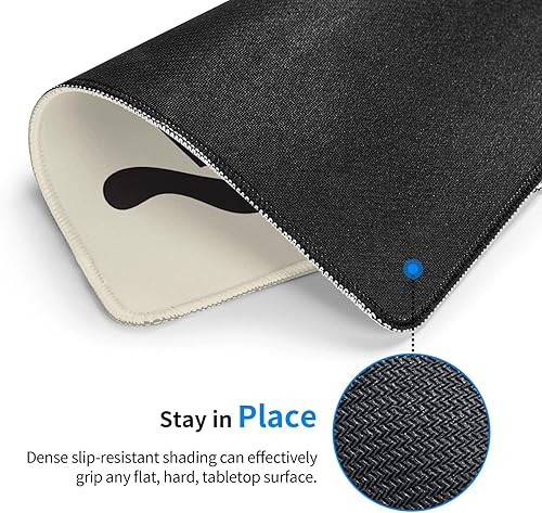 Miniatura 4 de Divertida alfombrilla de mouse cuadrada con diseño de gato negro para mouse inalámbrico para computadora de oficina pequeña, alfombrilla de mouse