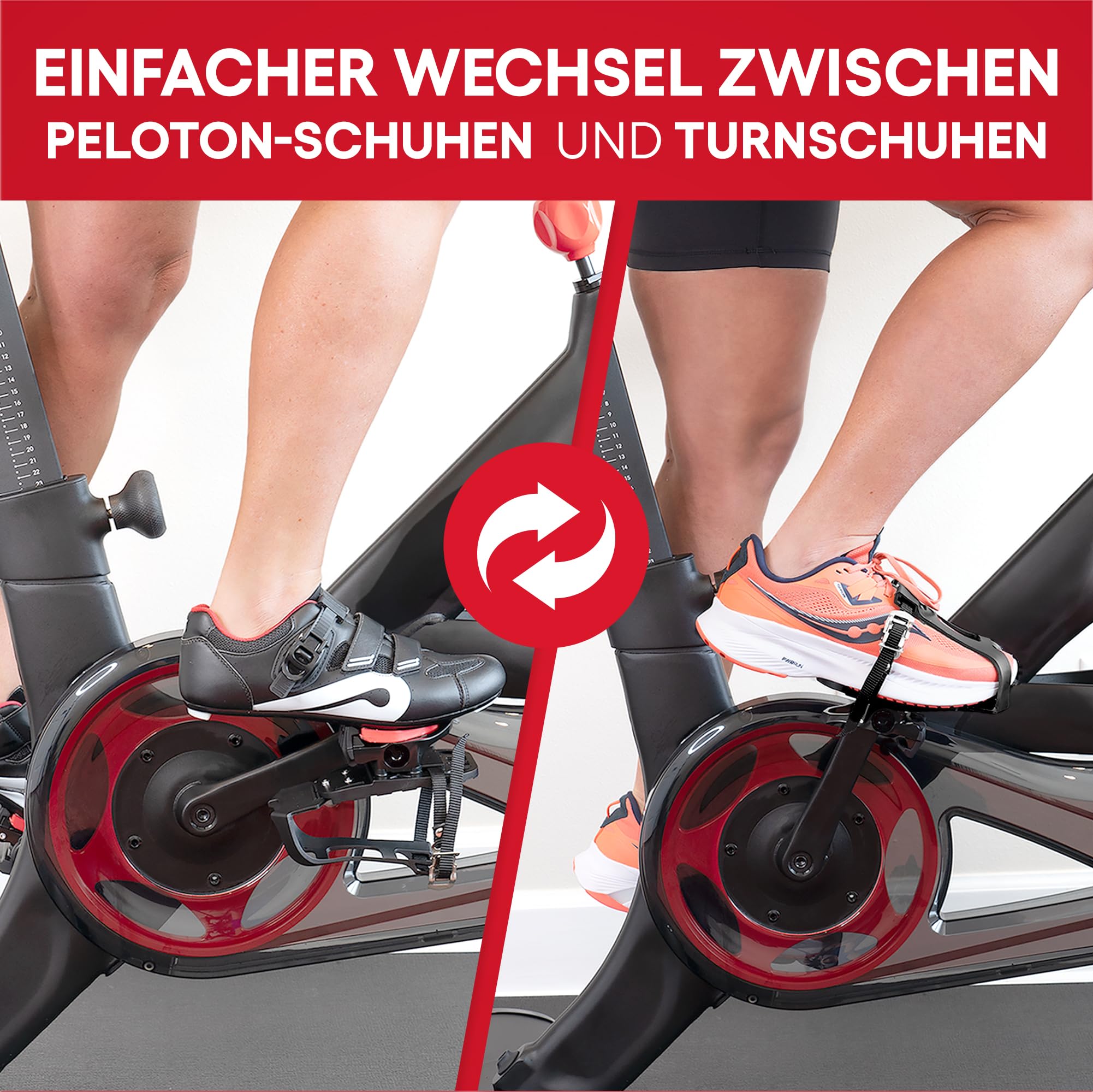 Doppelfunktions-Zehenkäfige – Konvertieren Sie Peloton-Pedale in Zweiseitige Zehenkäfige oder Delta-Stollen – Pedalkonverter – Kompatibel Mit Peloton Bike & Bike+