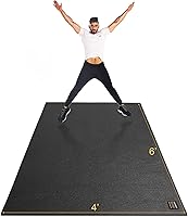 GXMMAT 6x4 Large Exercise Mat 7mm Thick - Non-Slip Home Gym Flooring for Cardio, Plyo, MMA, Jump Rope, Weights & Shoe-Friendly Workouts