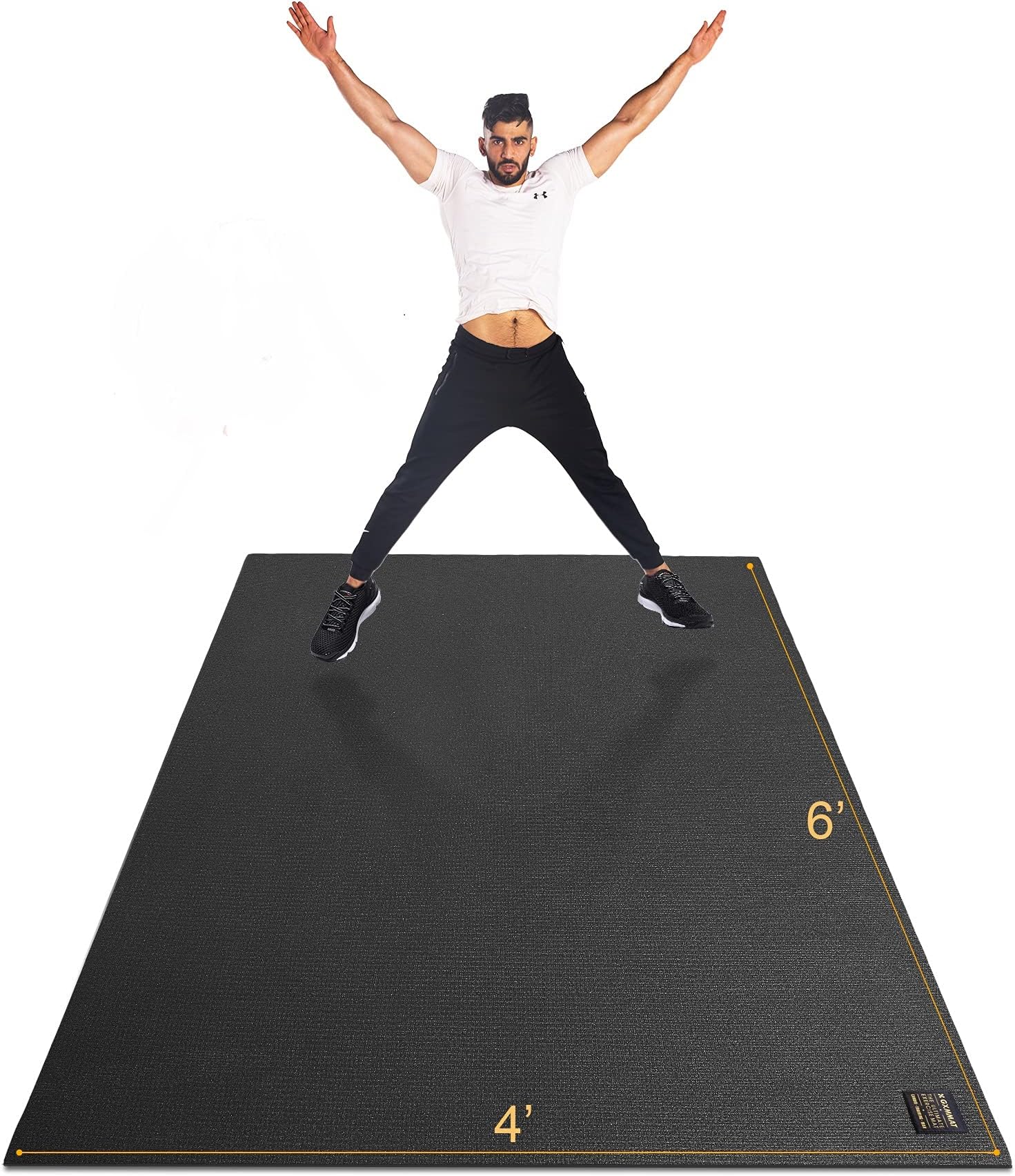 Gxmmat Large Exercise Mat 6'x 4'x 7mm Ultra Durable,Non-Slip,Thick Equipment Mats for Home Gym Flooring- Plyo,HIT,Jump,Gymnastics,Cardio Workout Mat