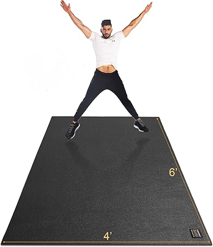 Gxmmat - Alfombrilla de ejercicio grande de 6 x 4 x 0276 pulgadas tapete grueso de alta densidad antideslizante duradero apto para zapatos perfecto