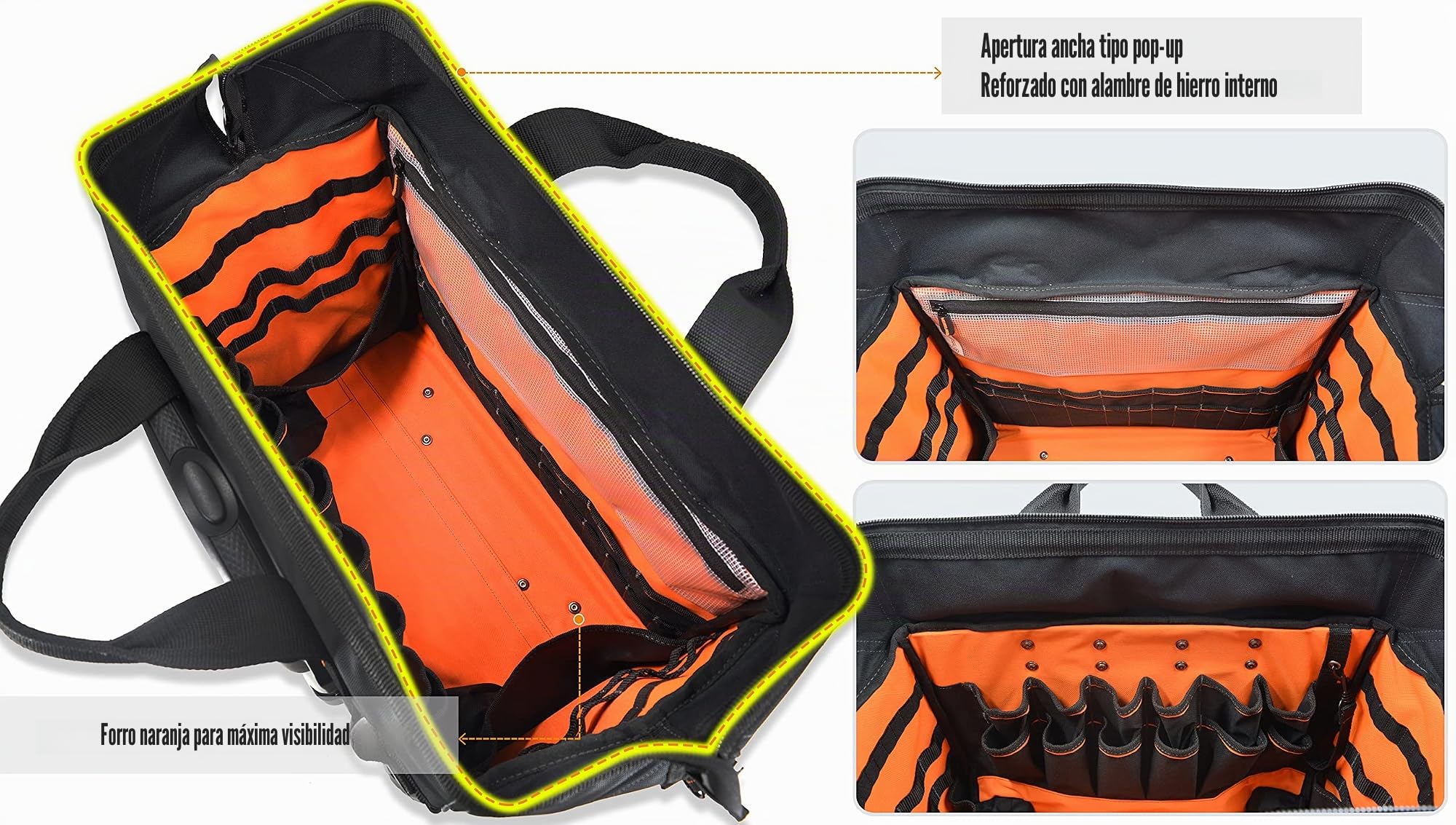 WELKINLAND Bolsa de herramientas con ruedas de 26 pulgadas, bolsa de herramientas con ruedas, bolsa de herramientas, bolsa de herramientas HVAC, bolsa de herramientas para electricista, organizador de