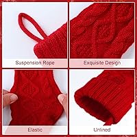 Vista 7 de Hungdao 12 Piezas Medias de Navidad Mini Medias de Navidad Tejidas al Mayor 8.3 Pulgadas Calcetines Rústicos de Doble Cara para Colgar en Chimenea