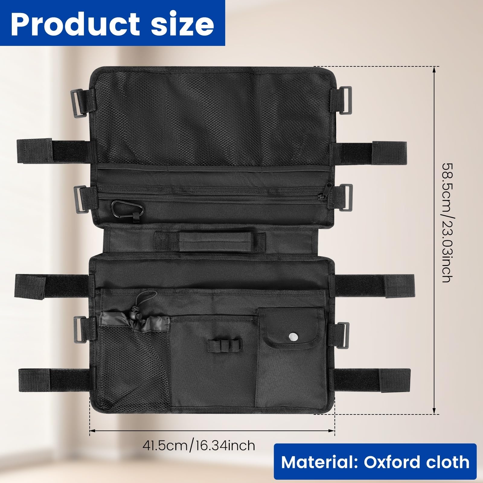 Bolsa para guardar sillas de ruedas Cesta colgante plegable grande con cierre ajustable, tela Oxford, bolsa for andador debajo del asiento