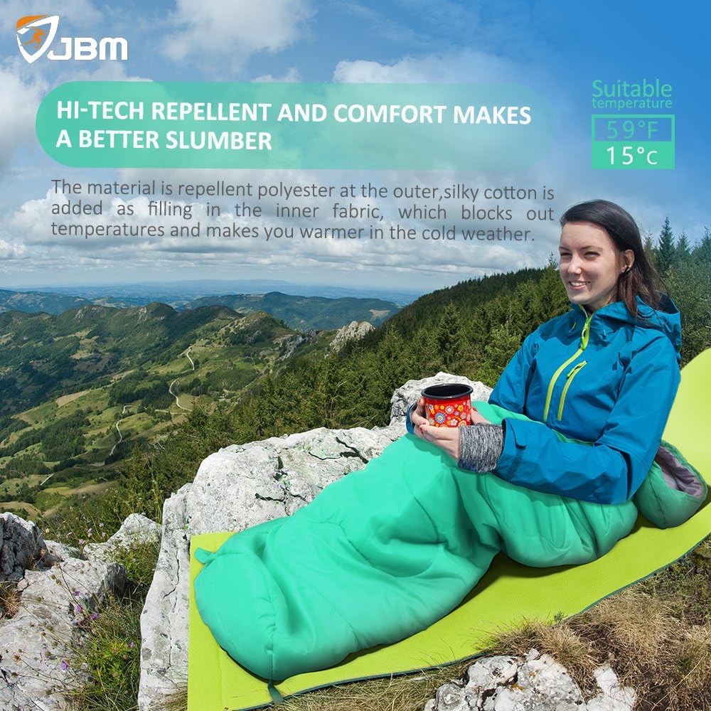 JBM Camping Sleeping Bag with Compression Sack, Lightweight and Waterproof Comfort Adults & Kids Sleeping Bags for 4 Seasons Camping/Traveling/Hiking/Backpacking/Outdoor