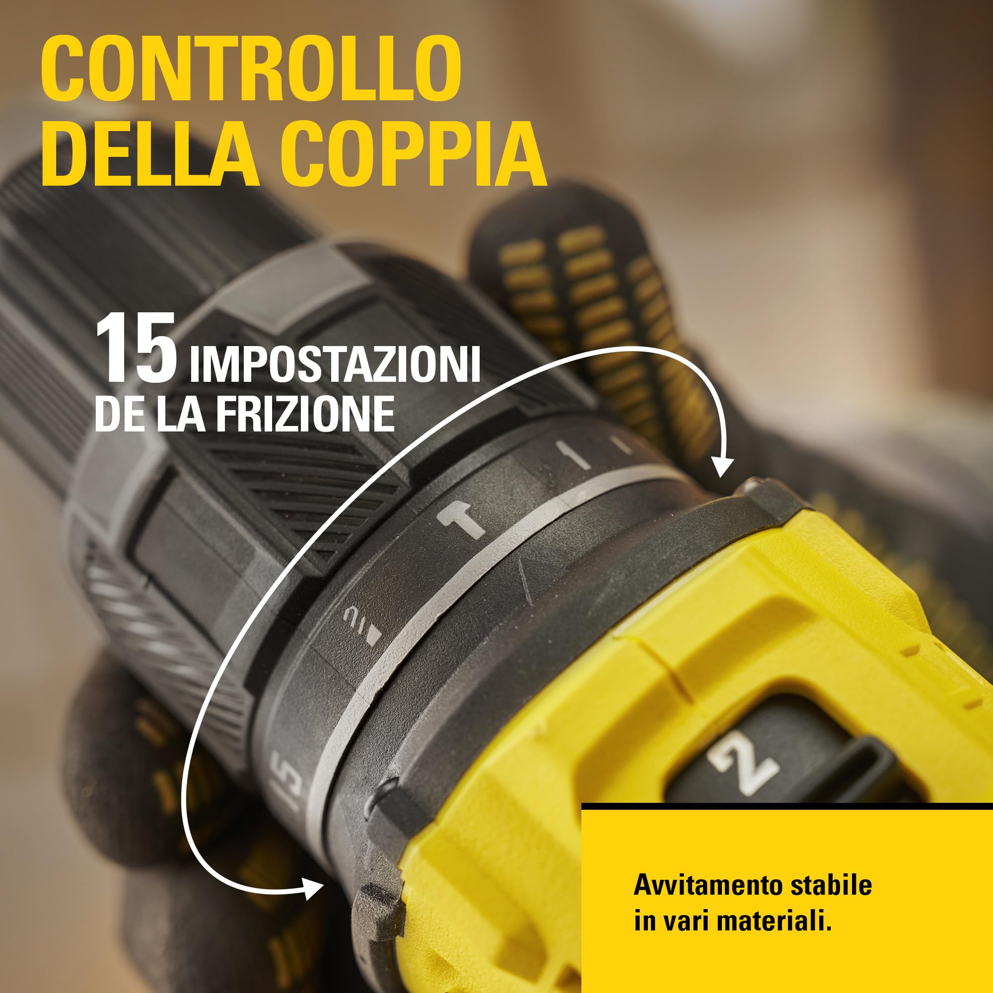 STANLEY V20 Trapano avvitatore a percussione a 2 ingranaggi senza filo, include batteria agli ioni di litio da 2,0Ah, caricatore da 1,25A e 100 accessori con custodia ProStack, 18V, SFMCD716D2A-QW