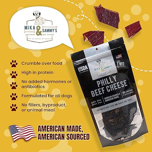Miniatura 8 de Mika & Sammy's Gourmet - Golosinas para perros de hígado de res hechas en los Estados Unidos (queso de res 5 onzas)