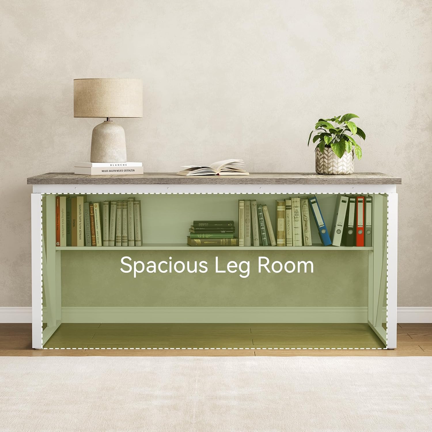 LITTLE TREE 63-Inch Office Desk with 31.5-Inch Lateral File Cabinet, Study Writing Desk Computer Desk for Home Office