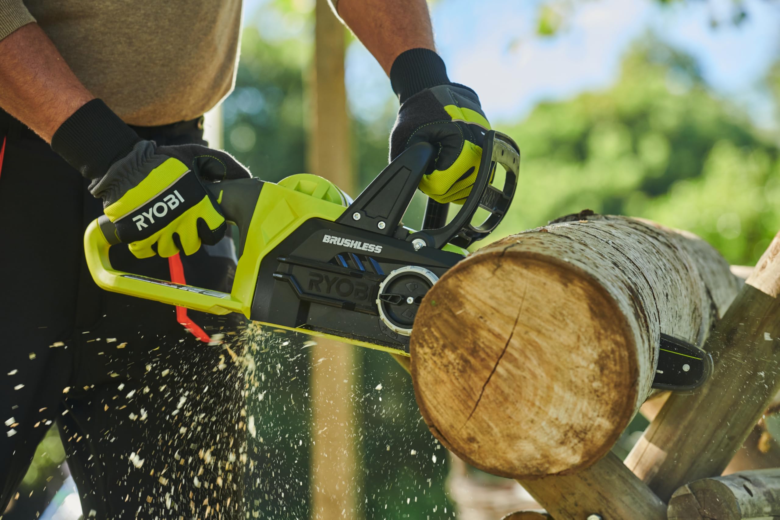 Ryobi RY18CS20A-125 Elettrosega a Batteria 18V ONE+, Barra 20 cm, Batteria 2,5 Ah e Caricabatterie Inclusi, Leggera e Maneggevole