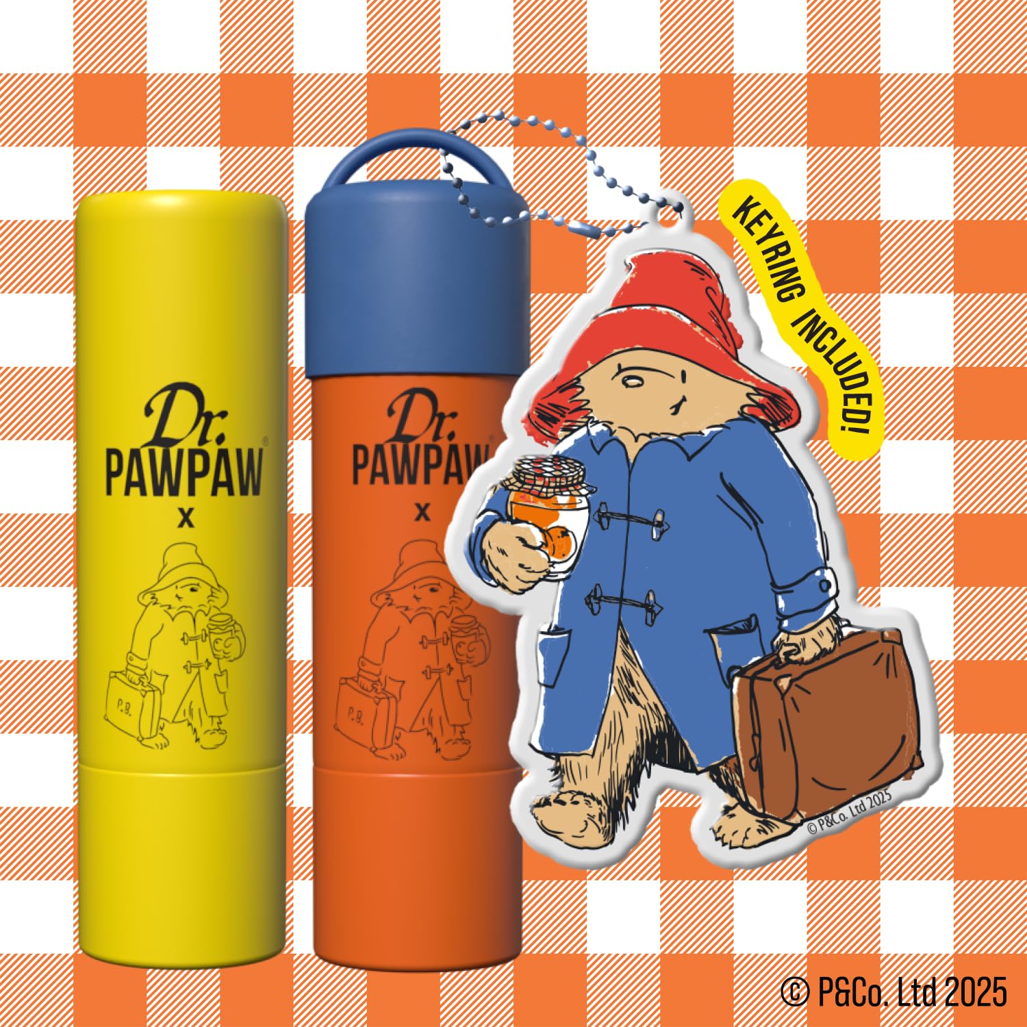 Dr.PAWPAW x Paddington Original and Orange Marmalade Lip Balm Duo 2 x 4g with Paddington Keyring - Image 2
