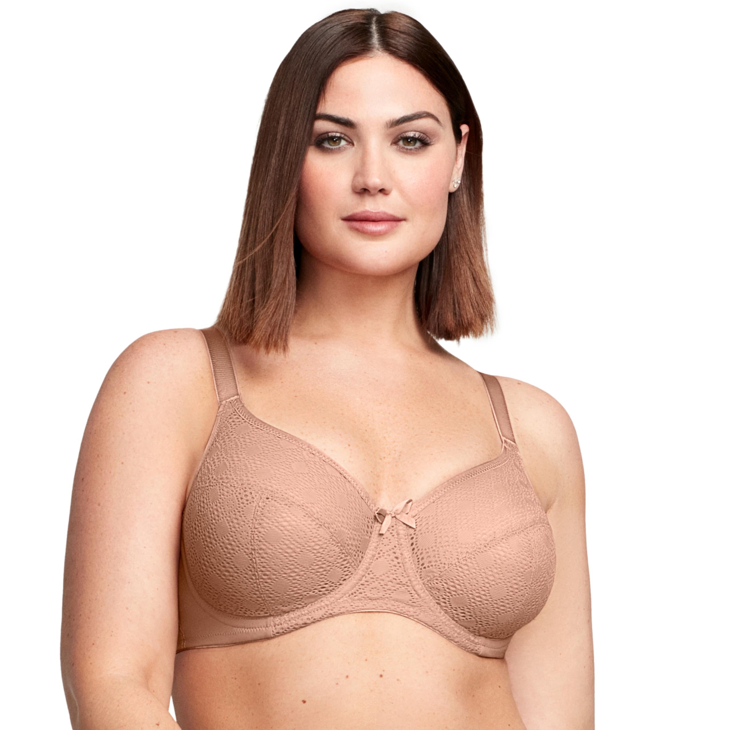 Glamorise Wonderwire Comodidad Encaje Correa #9855 Sujetador de Cobertura Completa Mujer (Pack de 1)
