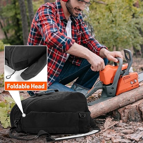 Miniatura 8 de YARADMARIS - Funda de transporte para motosierra, bolsa de almacenamiento protectora completa, soporte plegable para motosierra, compatible con