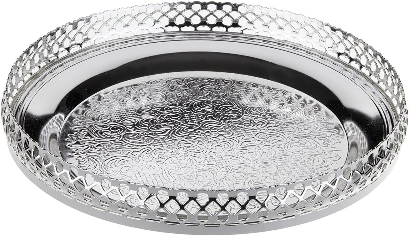 Small Vanity Wine Bottle Serving Tray Silver Plated Made in England