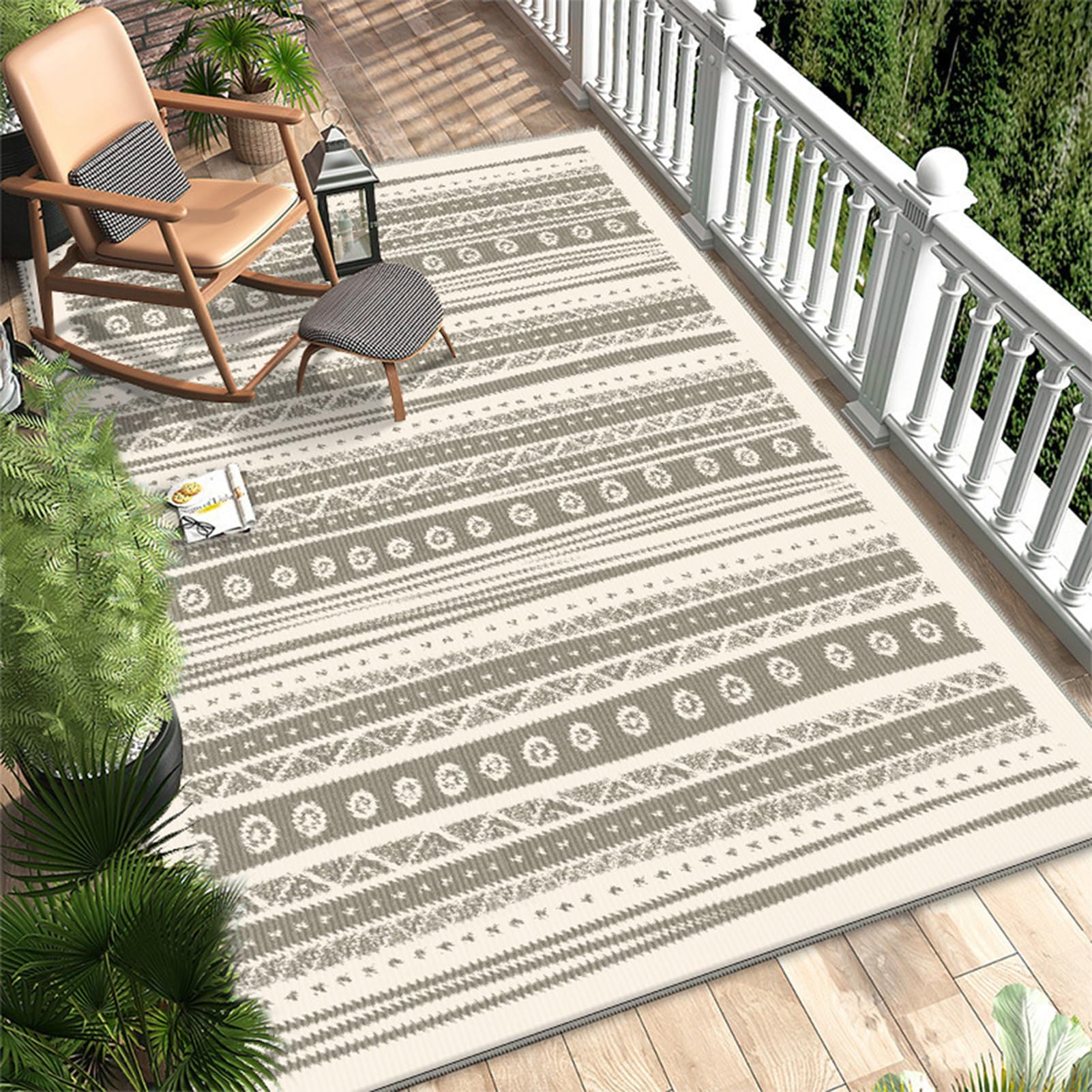 HGTRH Outdoor Patio Rug Waterproof Non Slip Washable, Rugs Outdoor Waterproof 5x7, Crystal Velvet Outdoor Carpet Tiles for Patio Portable Camping RV Rug Indoor Outdoor Area Rug for Porch Balcony