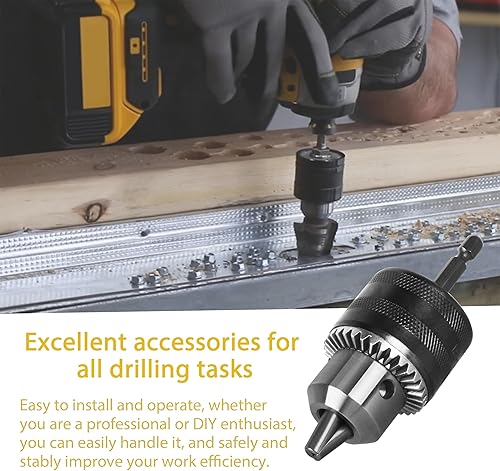 Miniatura 4 de Adaptador de portabrocas para destornillador de impacto, para DeWalt DW0521 Conexión rápida sin llave 3/8 pulgadas portabrocas de impacto