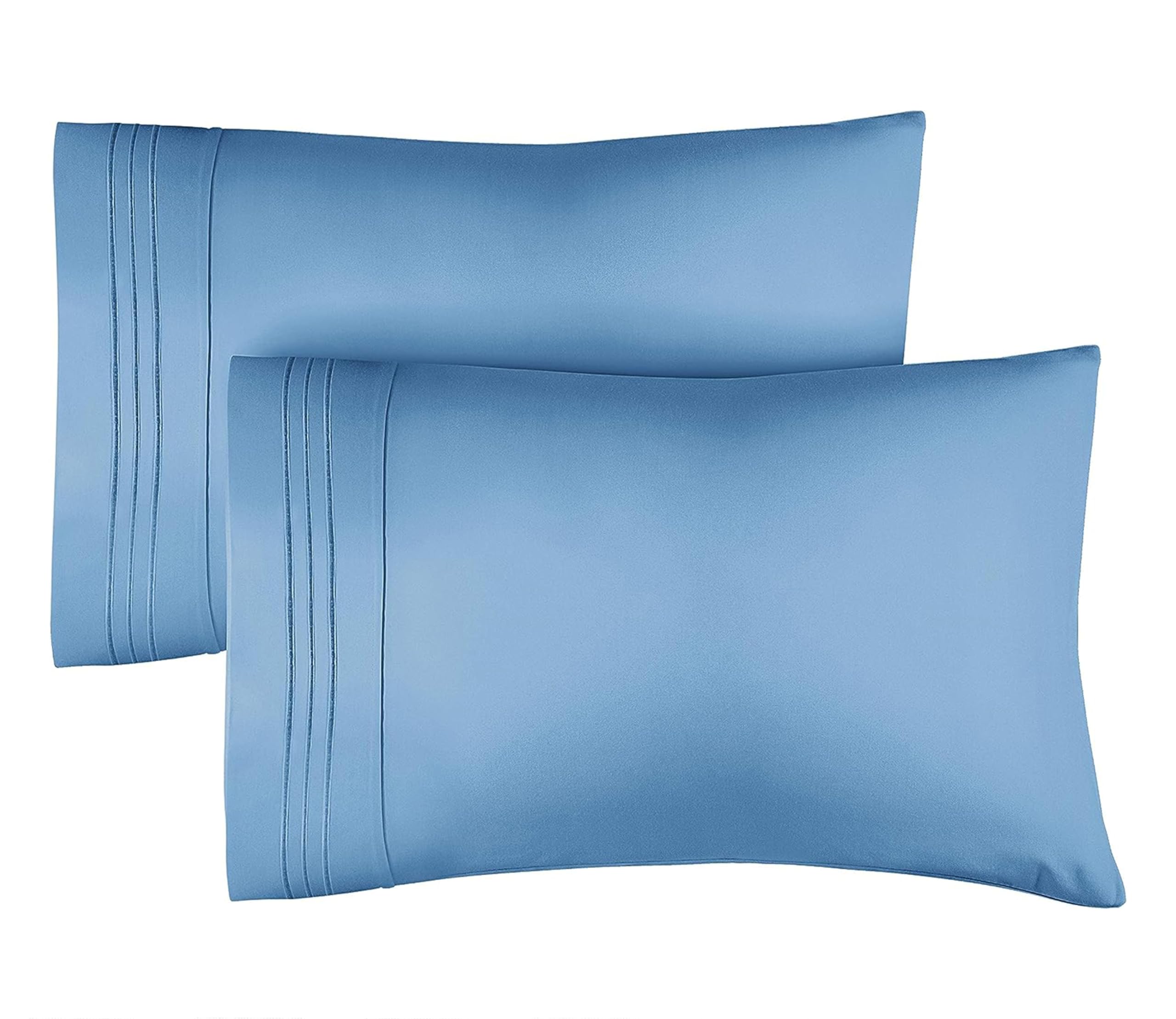 Queen Pillow Cases Set of 2 - Soft, Hotel Quality Pillowcase Covers - Comfy Bedding for Women, Men, Kids & Teens - Machine Washable Pillow Protectors - 2 Piece - Queen Size Denim Blue Pillow Cover