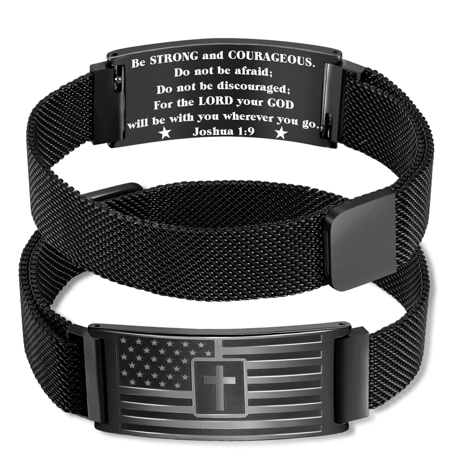Christian Flag Cross Bible Verse Bracelets for Men Boys Religious Bracelet