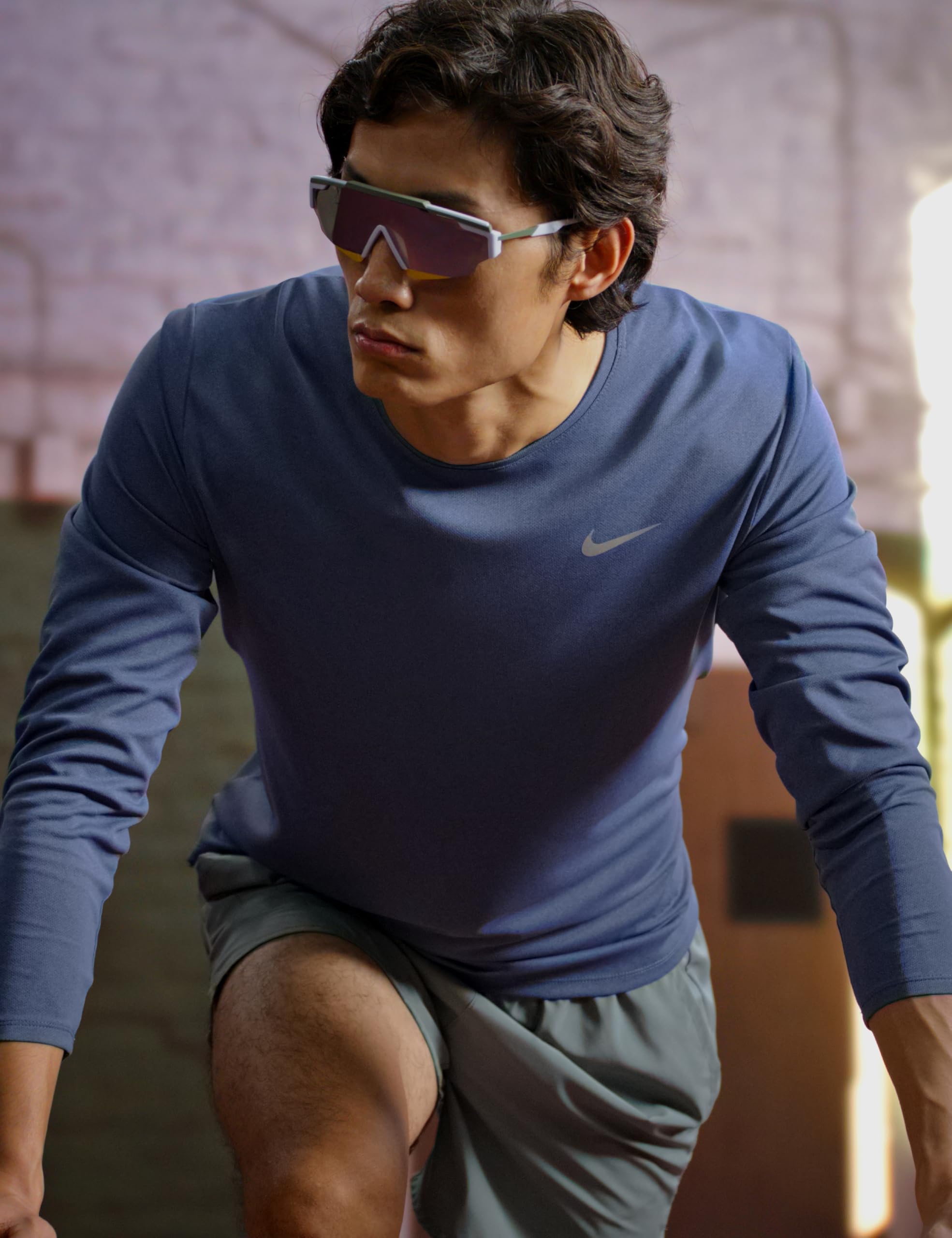 Nike Maglia da Running A Maniche Lunghe da Uomo Nike Miler Dri-Fit UV Sweatshirt Uomo