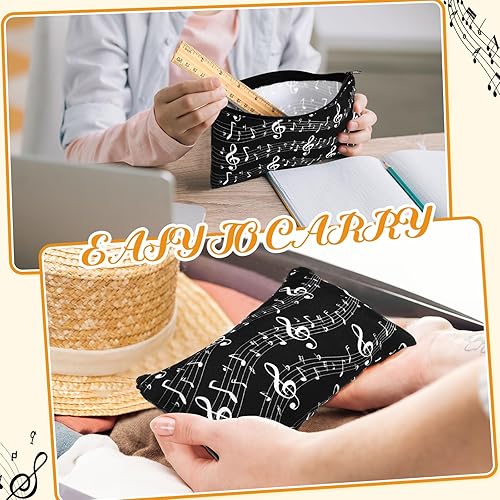 Miniatura 5 de Sweetude Paquete de 10 bolsas de maquillaje para profesores de música, bolsa de cosméticos para notas musicales, regalo de agradecimiento