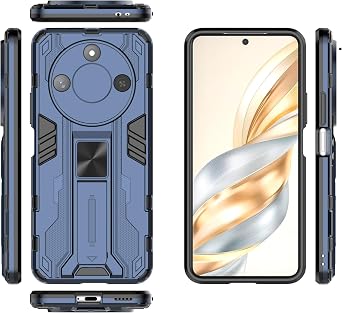 Pzwoxukhov Compatible with Honor X9c Smart 5G Case Cover,Compatible with Honor X60 5G Smart Protective Phone Cover with Kickstand,Magnetic Attraction Function Case Blue