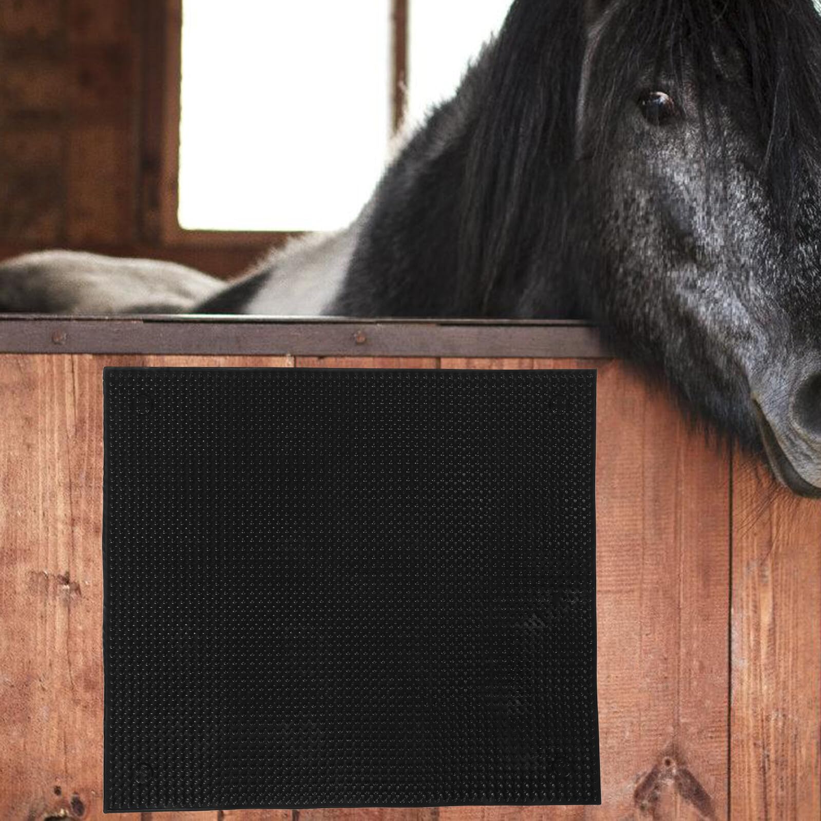 Hohopeti Spazzola per Bovini Tiragraffi 50X55 CM Setole Morbide Tappetino Antiprurito Resistente per Mucche e Cavalli Accessorio per Stalle Interno ed Esterno Sollievo Prurito Bestiame