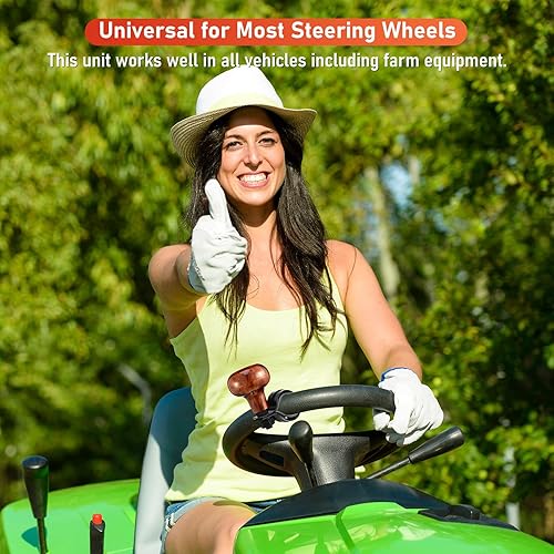 Miniatura 5 de Tallew 2 Piezas Pomos Giratorios para Volante Pomos Suicidas Volante Rotación 360 Grados Accesorios de Tractor para Autos, Camiones, Tractores,