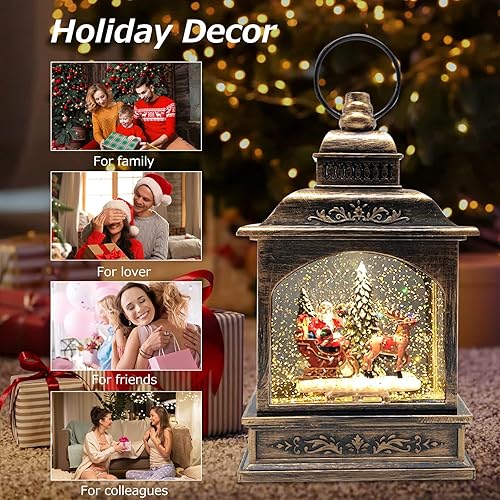 Miniatura 4 de Globos de nieve de Navidad, linterna de agua iluminada brillante con música USB y batería que canta, globos de nieve para decoración de Navidad, luz