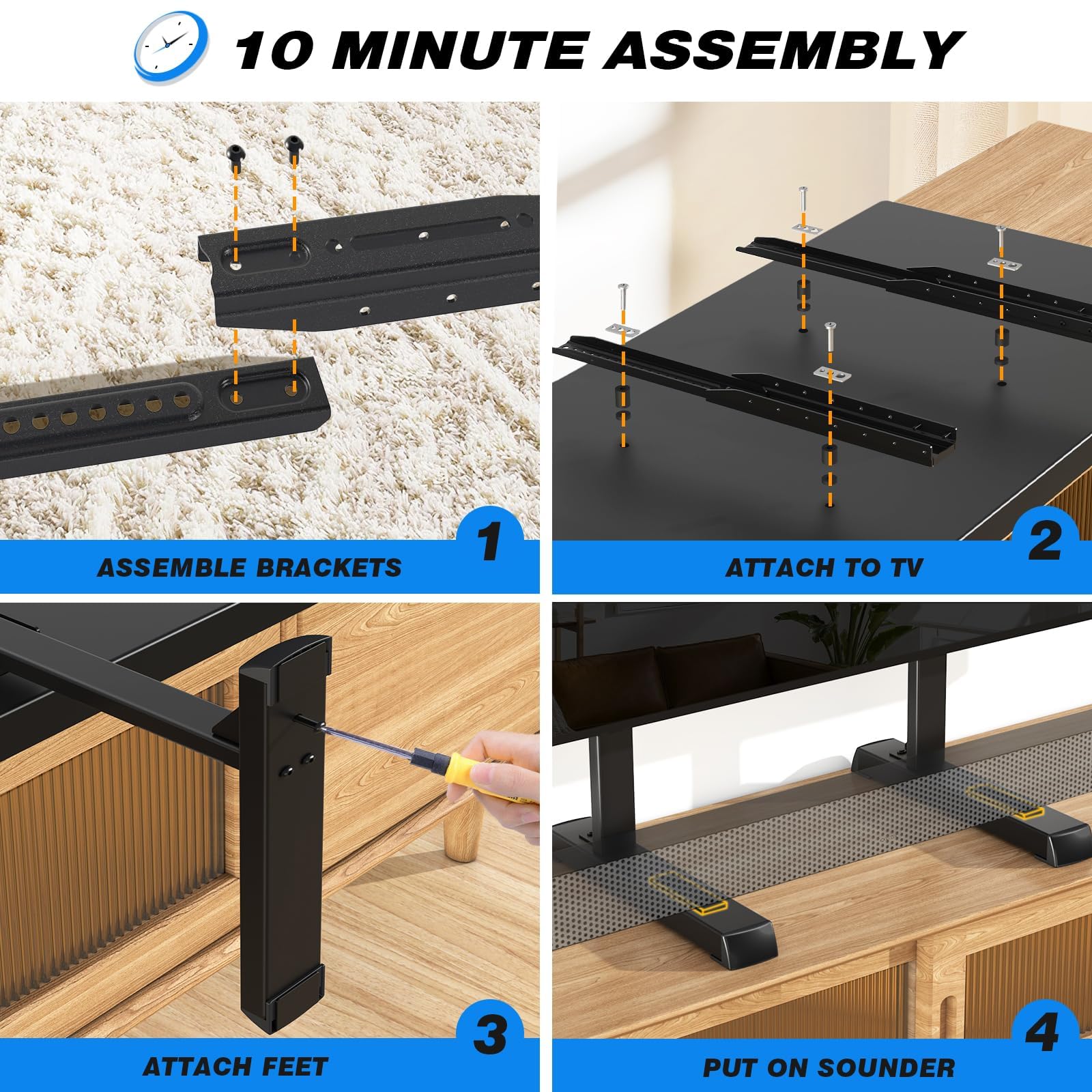 Rfiver TV Stand - Adjustable Height for 37-90 Inch TVs -6 Rfiver TV Stand - Adjustable Height for 37-90 Inch TVs -6