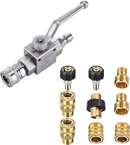 Tool Daily Kit de válvula de bola de lavadora de alta presión juego de adaptadores de lavadora a presión conexión rápida M22 a 38 pulgadas conexión