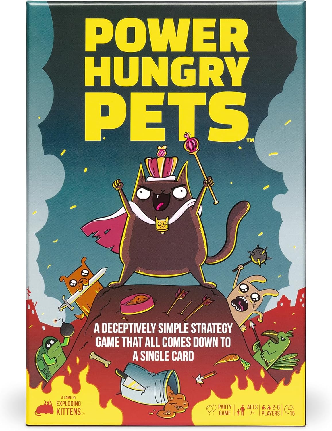 Exploding Kittens Power Hungry Pets 2-6 Players - Ages 7+ - 15 Minutes to Play - Strategic and Simple Card Game - Party Game, Family Game Night, Kid and Adult Card Game