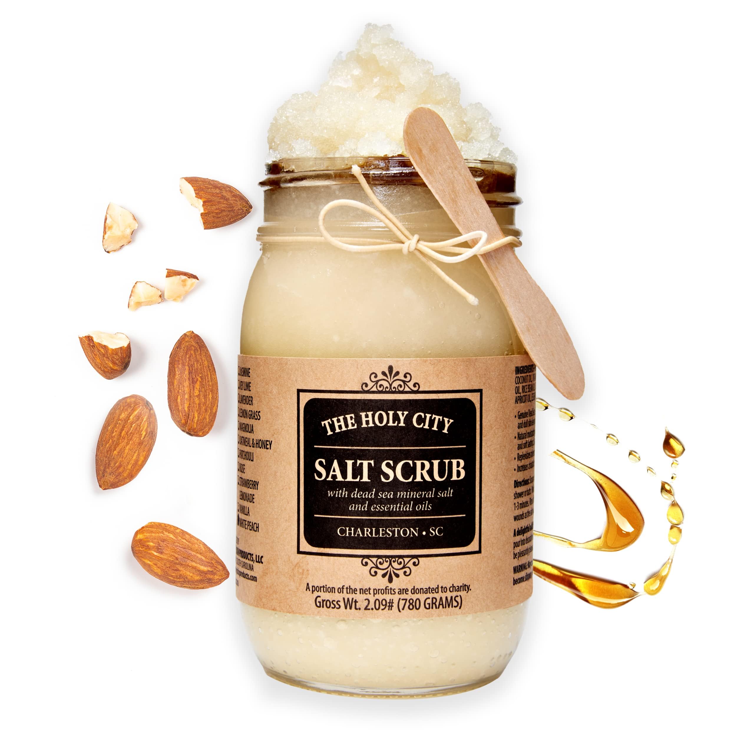 HOLY CITY SKIN PRODUCTS Exfoliating Body Scrub - Pure Dead Sea Salt Scrub for Hands and Body, 16 fl oz Hydrating Moisturizing Skin Care for Body Acne,