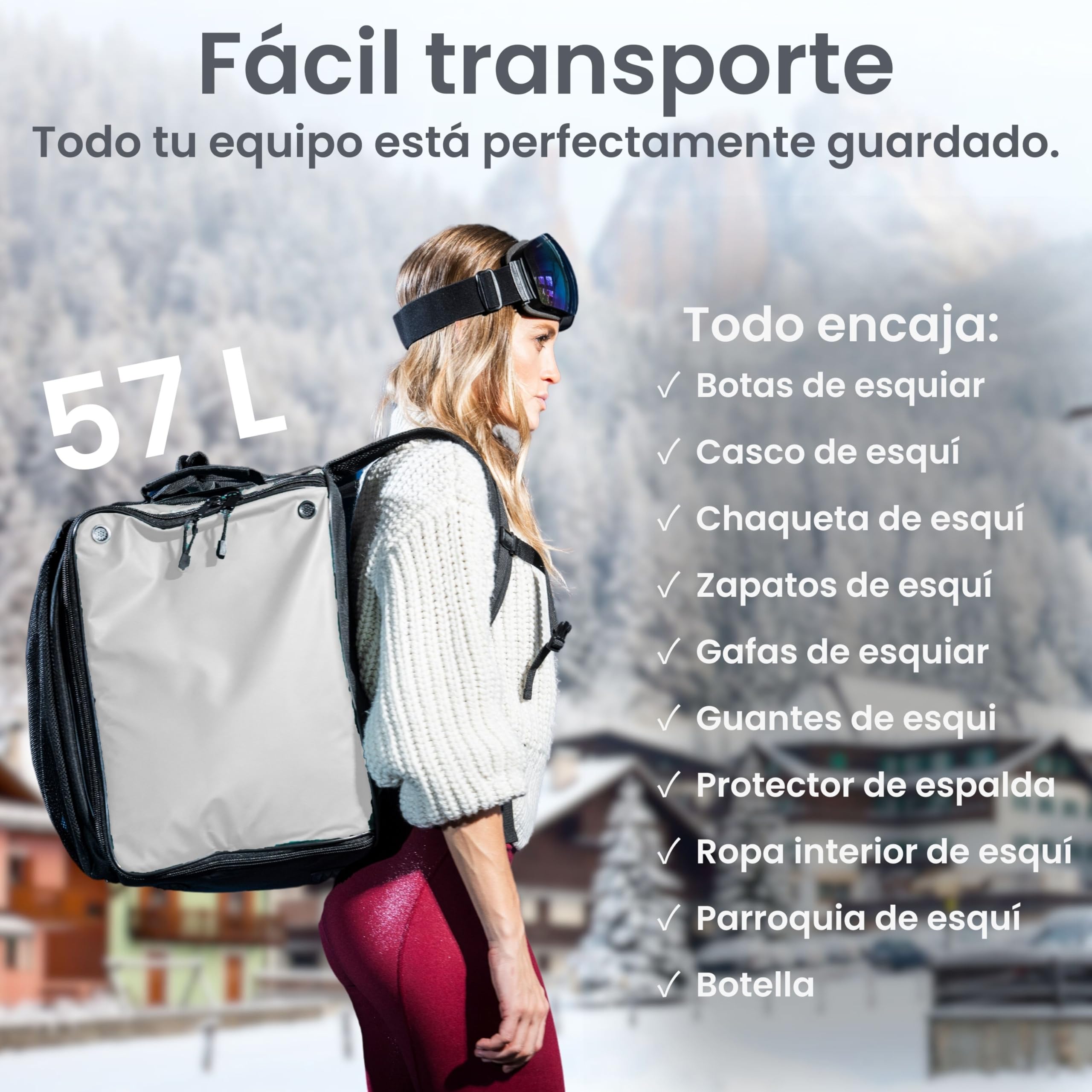 Otaro Premium Skischuhtasche mit Helmfach XL | Innovative Raumaufteilung & Hochwertige Verarbeitung |Deutsches Start-Up Unterstützen! Nie Mehr Chaos beim Skiequipment - Skischuhe-Tasche-Skitasche-Ski