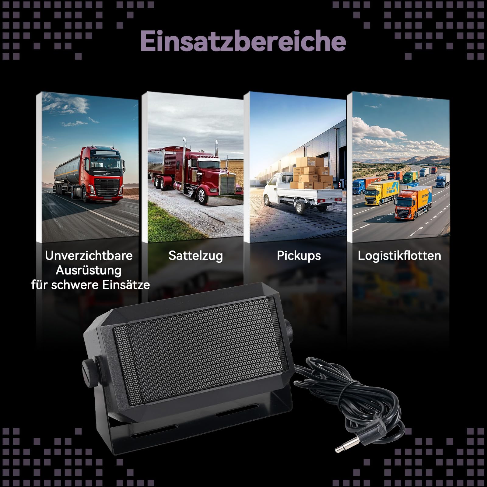 Retevis V001 CB Altoparlante Esterno, 8 Ohm 5 W, con Spina da 3,5 mm e kit di Montaggio, Altoparlante Rettangolare per Comunicazioni, Compatibile con radio CB MB61/MB62/MB63A (1 pezzo)
