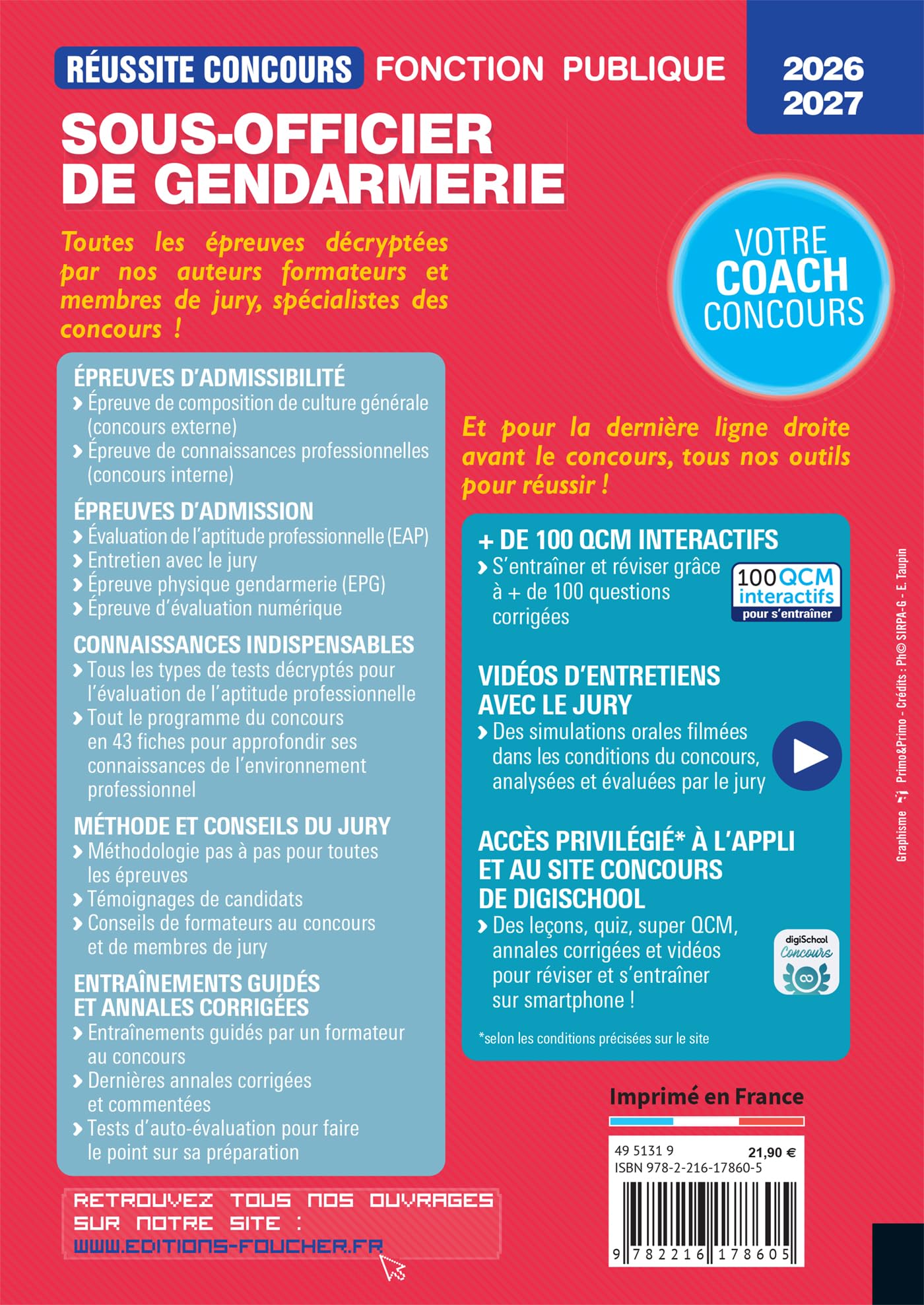 Réussite Concours - Sous-officier de gendarmerie - 2026-2027- Préparation complète