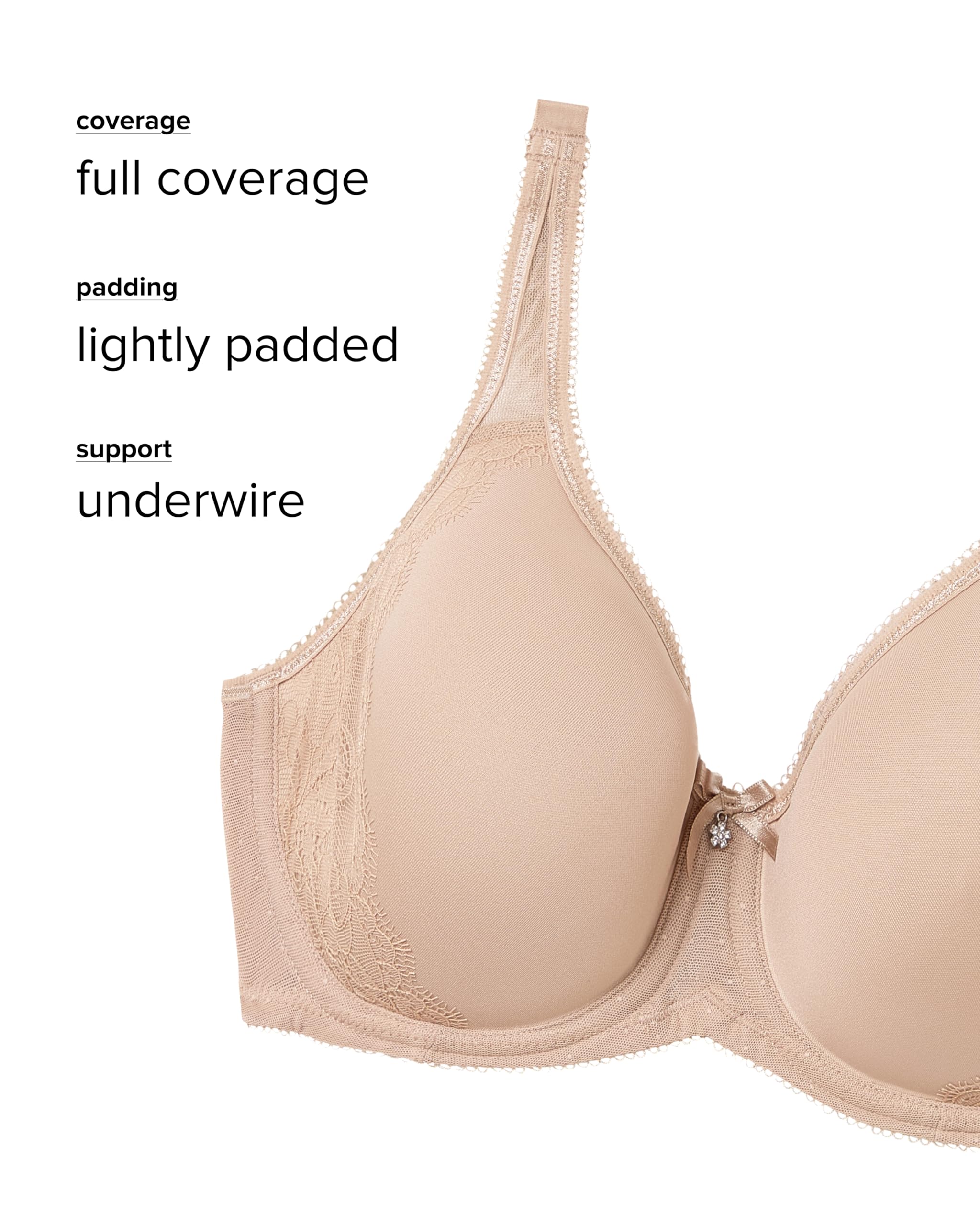 Wacoal Womens Retro Chic Lightly Padded Full Coverage Underwire Bra 853186 product thumbnail 6