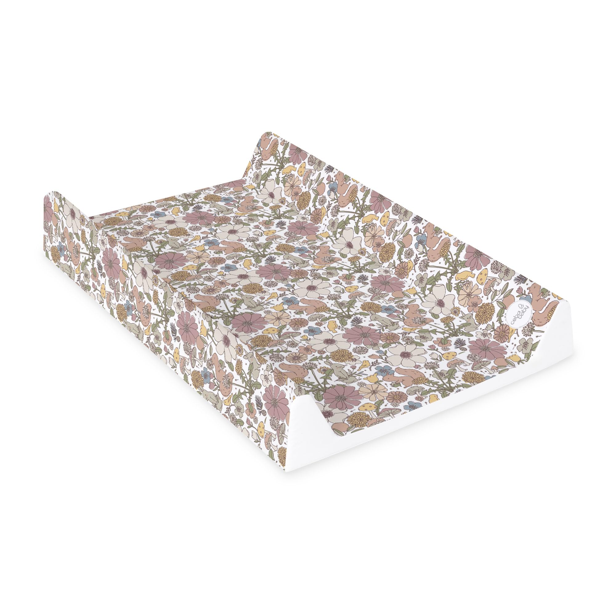 Ceba Baby® Cambiador Bebe para Cuna - Cambiador Rígido para Bebés - 70x50 cm - 2 Cuñas - Almohadilla Cambiadora Lavable para Niñas y Niños - Certificado Öko-Tex - Giardino - 70x50 cm - 3