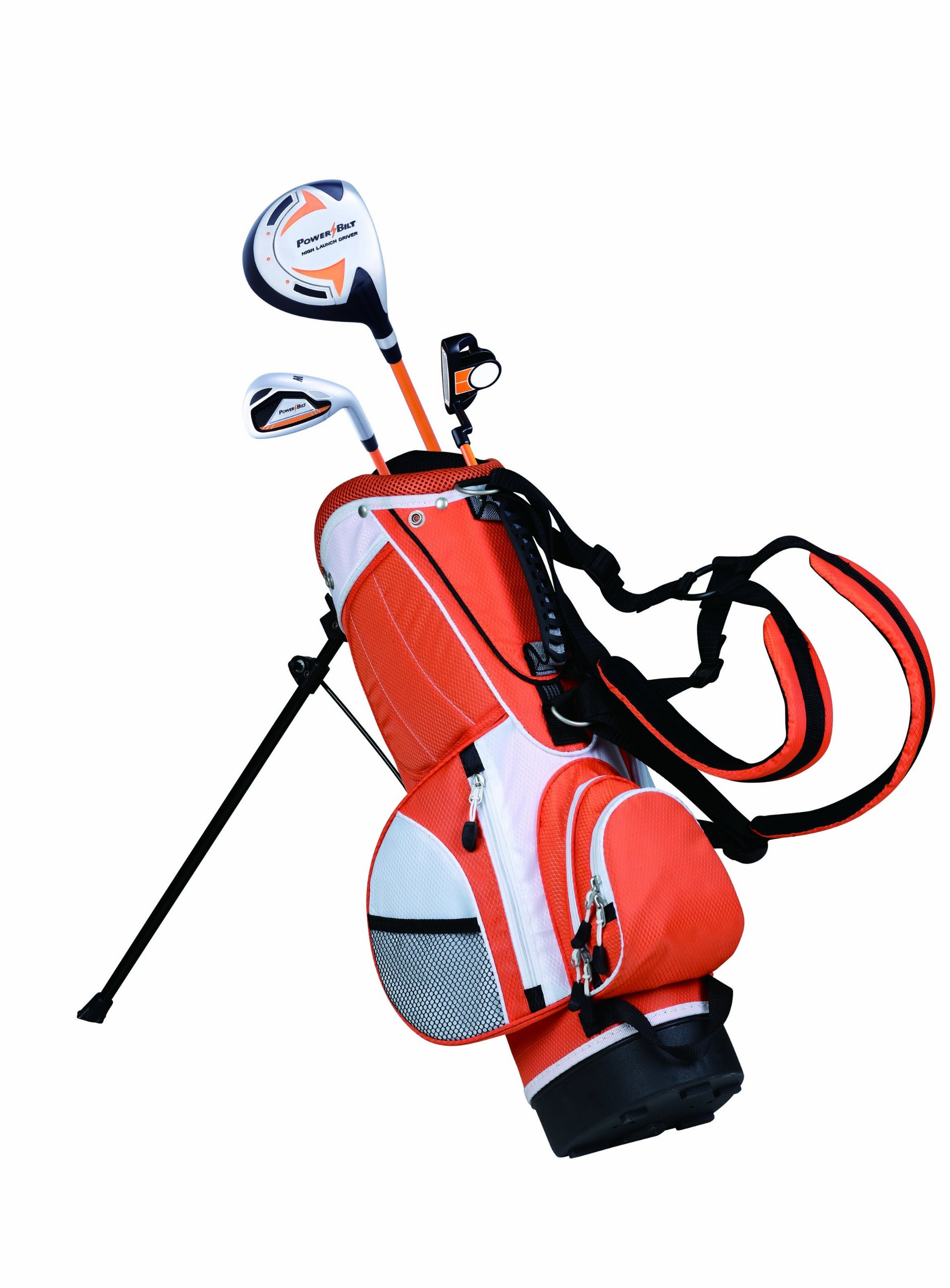 PowerBilt Junior Orange 3 Club Complete Golf Set (3-Feet - 3-Feet 8-Inch)