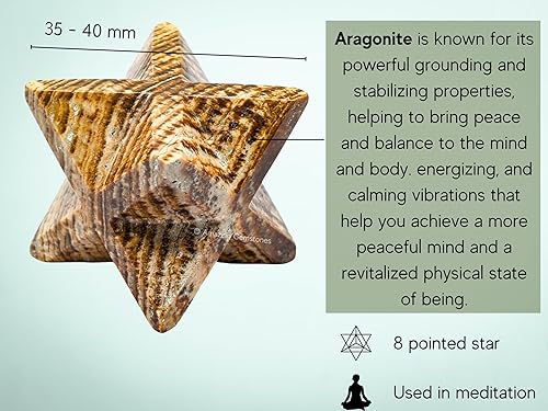 Miniatura 217 de Amazing Gemstone Larvikite Merkaba Crystal – Estrella de Merkaba metafísica de 1 pulgada para meditación – Cristal tetraedro energético y piedras