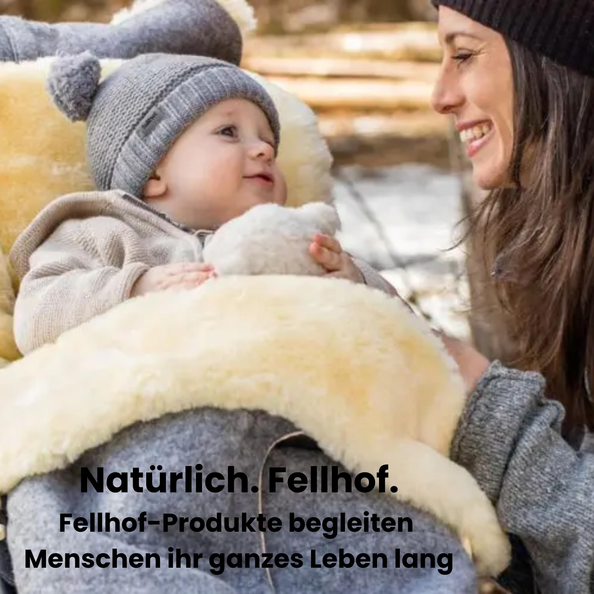 Fellhof Wärmflasche Gross Bezug 100 % Alpakafell | Bettflasche 2 l | Reißverschluss, waschbar bei 30 °C | Wärmflasche mit Bezug Ideal für Babys & Erwachsene | Inkl. Baumwoll-Windel | Geschenk