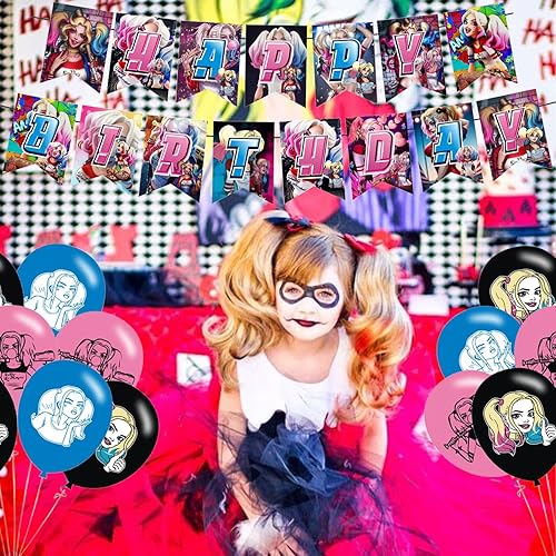 Miniatura 5 de Suministros de fiesta de cumpleaños de Quinn of Harley, incluyendo decoración de pasteles, adornos para cupcakes, pancarta, globos de látex, es muy