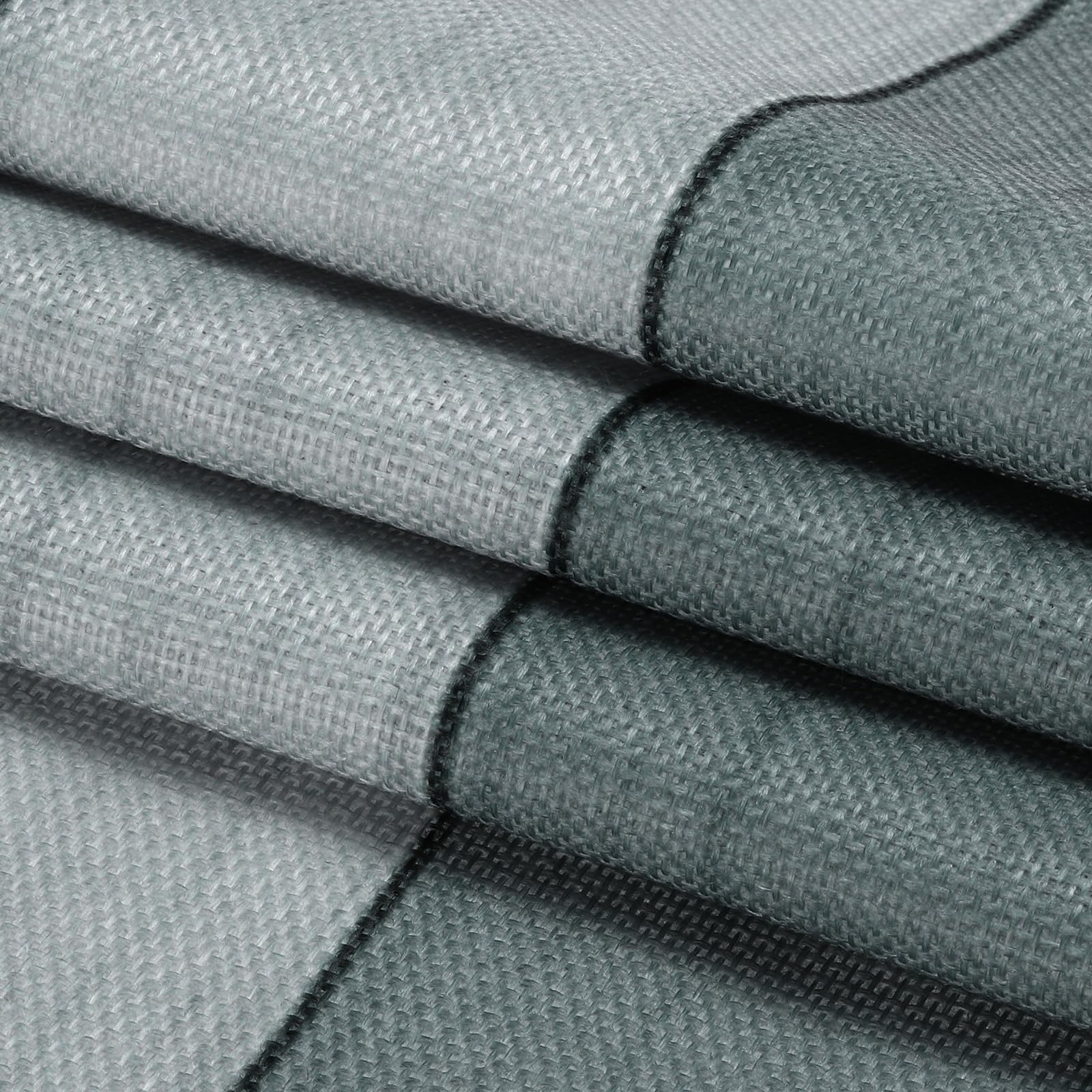 uxcell Table Runner 108" x 13", Retro Cotton Linen Table Runner, Dark Grey, White/Light Grey/Grey/Dark Grey/Black - Image 3