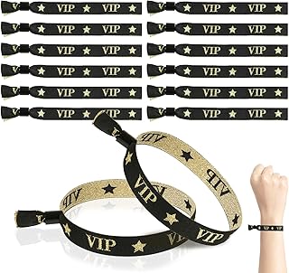 VIP Einlassbänder Stoff, 30 Stück Eintrittsbänder Schwarze Goldene, Verstellbare VIP Bändchen für Partys Konzerte Geburtstag Hochzeit Vergnügungsparks