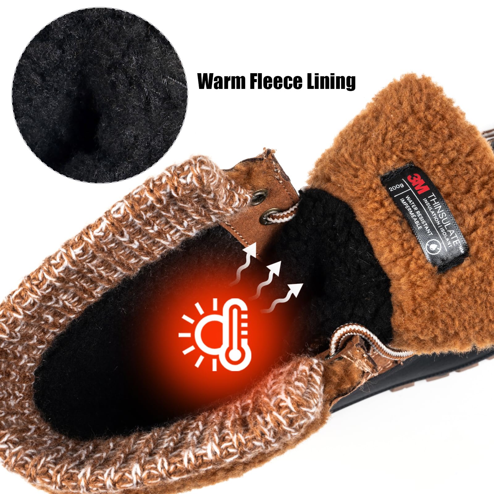 FREE SOLDIER Women's Waterproof Winter Cold Weather Snow Boots for Women Outdoor Fashion Duck Boots Comfortable Insulated(Brown 9)