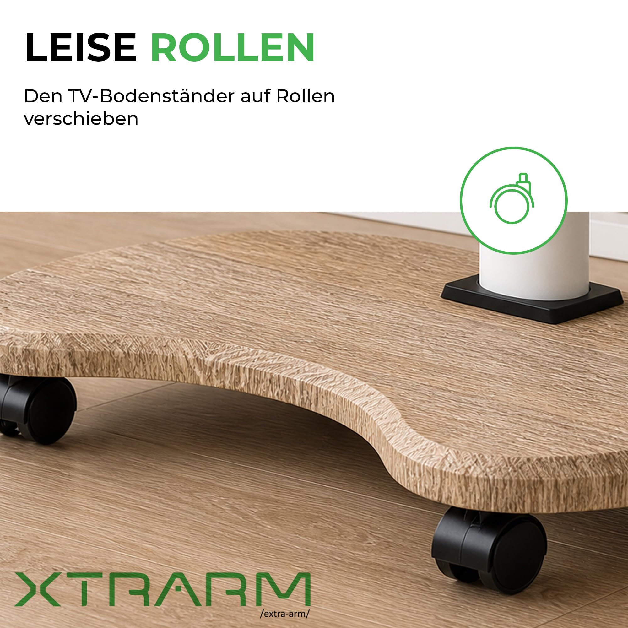Stellar TV Ständer Rollbar mit Holzregal - Höhenverstellbar Schwenkbar TV Rollwagen mit Rollen für 32-70 Zoll Fernseher bis zu 45 kg - Universal TV Standfuss Max VESA 600x400