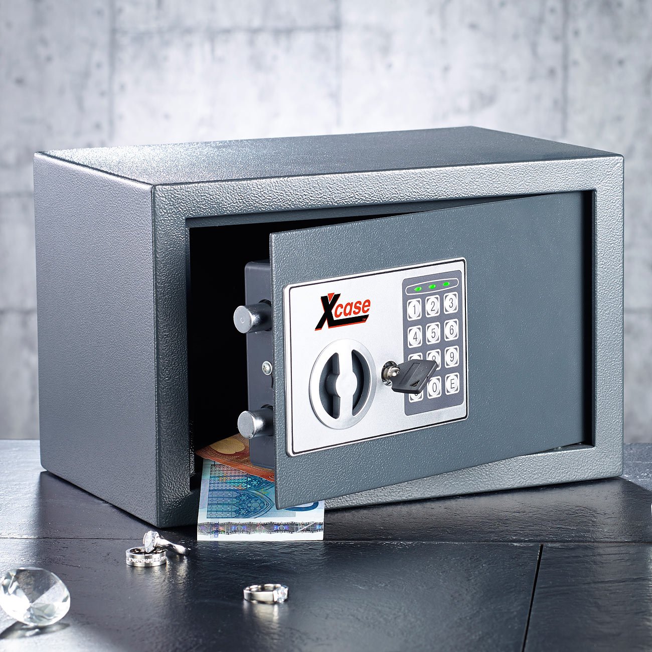Xcase Coffre-Fort en Acier avec Code numérique 12 litres